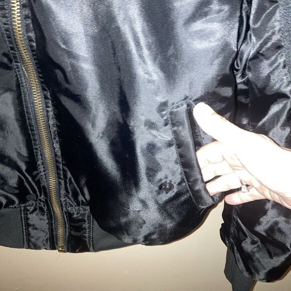 Bravo Series Black Flight Jacket By Burk’s Bay Mens US Army Vietnam Veteran Sz L - Picture 3 of 10